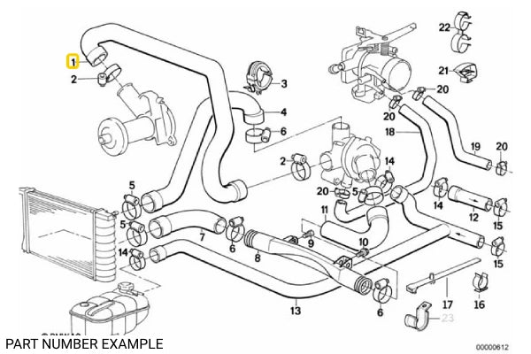 M20 Upper Radiator Hose - 11531287651