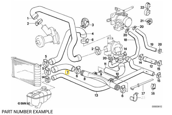 M20 Lower Radiator Hose - 11531718980