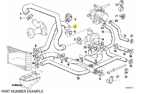 M20 Upper Radiator Hose - 11531722218