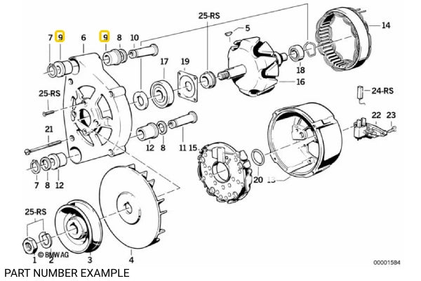 Bush for Alternator Upper (Short) -  12311268435