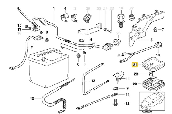 Positive Battery Terminal Cover - 12521702103