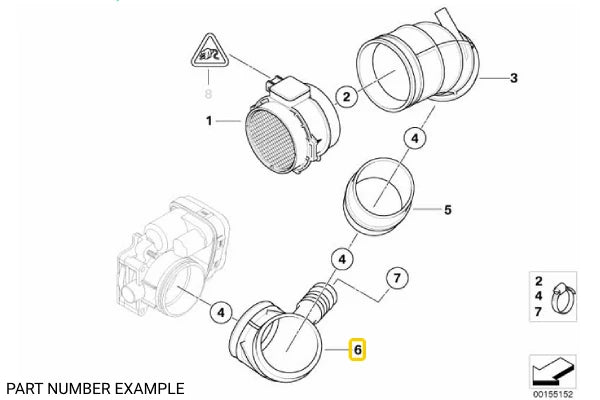 Genuine BMW Air Intake Boot M52 M54 – 13541435627