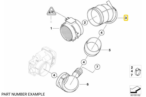 Rubber Air Intake Boot – 13541438761 - Z3, E46
