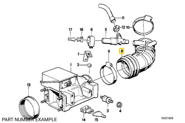 Genuine BMW Rubber Air Intake Boot for E46, Z3 – 13541705209