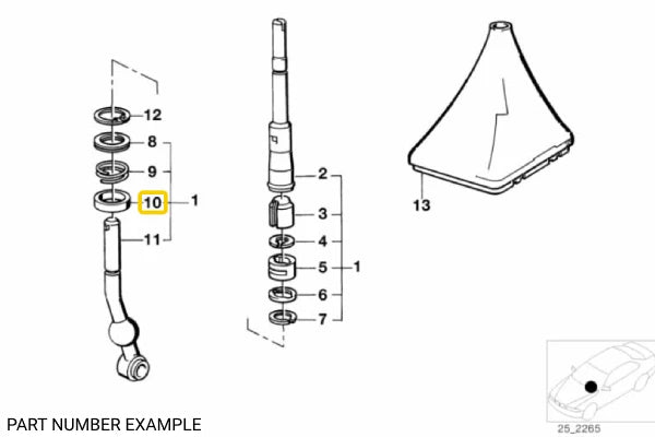 Gearshift Upper Ball Cup Bushing - 23411466110