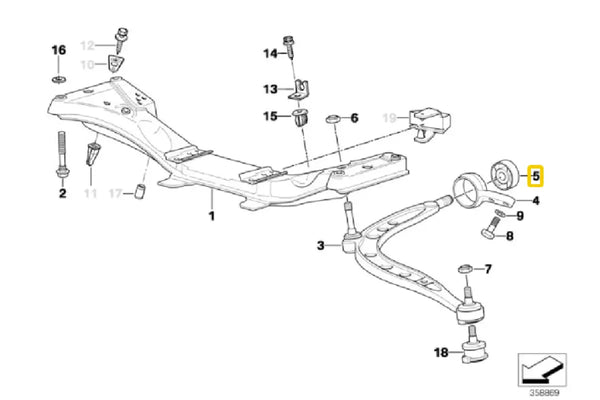E36 Front Lower Wishbone Rear Bush (Concentric)