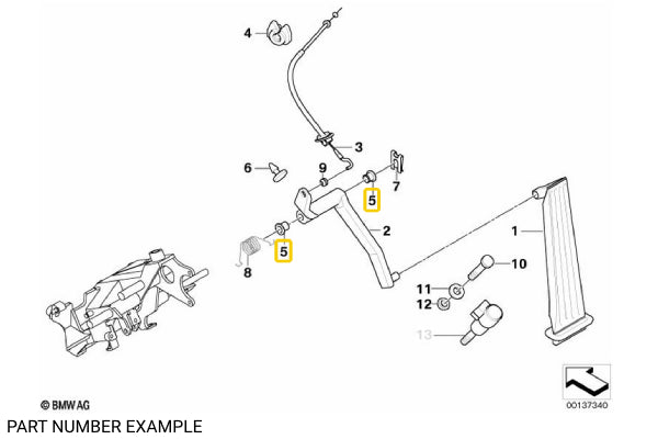 Accelerator Pedal Shaft Bushing - 35411100674