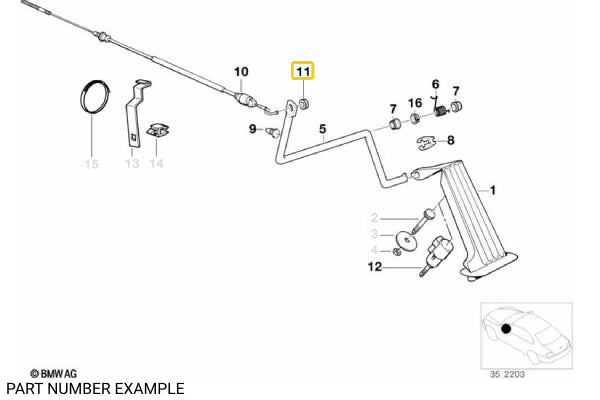 Rubber Grommet for Accelerator Cable - 35411152331