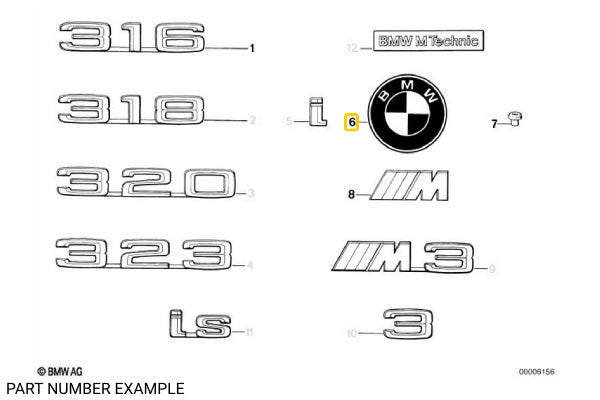 Genuine BMW Boot Emblem / Badge - 51141872969