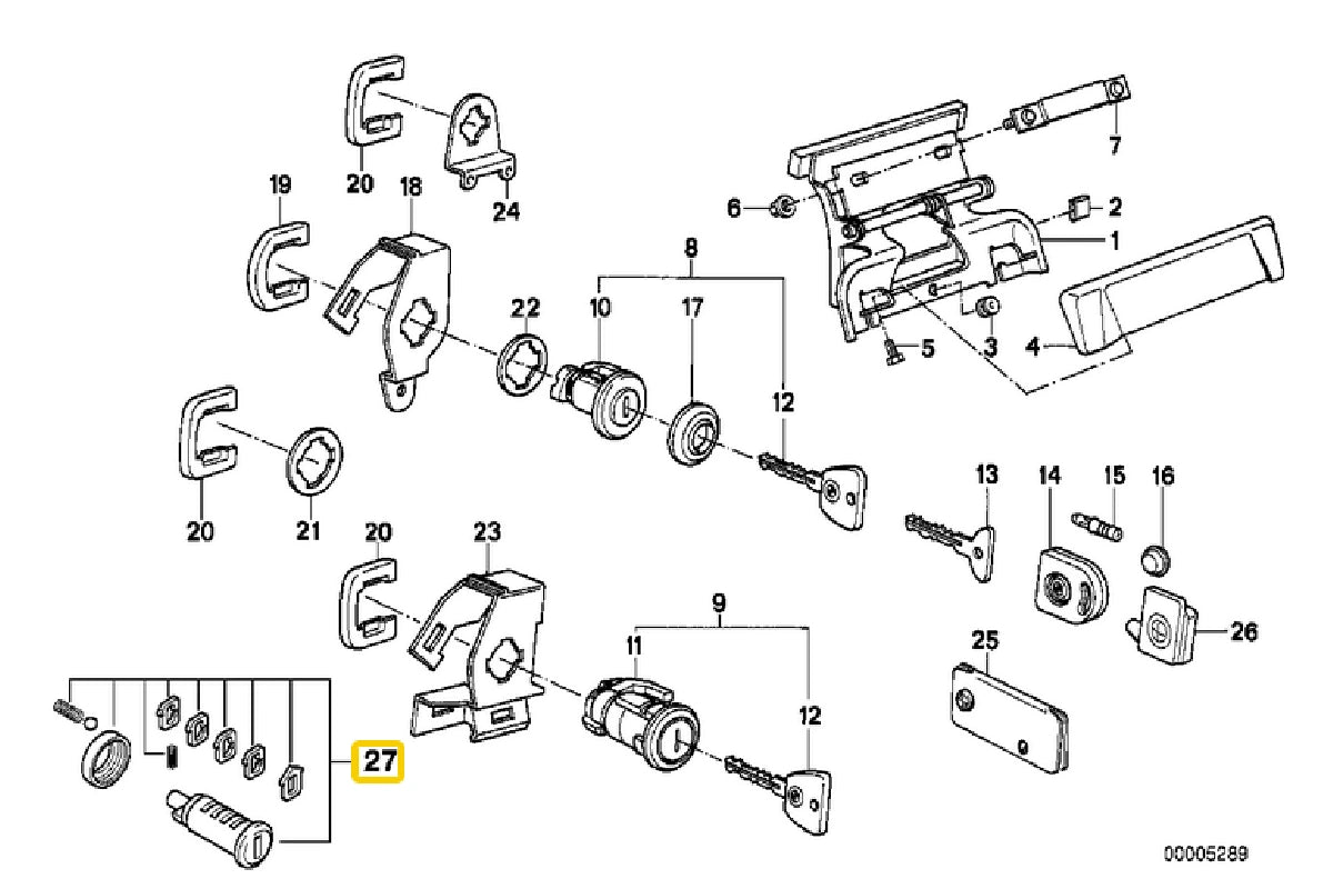 Cylinder Lock Kit for Front Doors – 51219556313