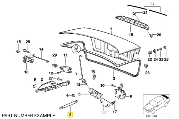 Boot Gas Strut Lift Support - 51241960862