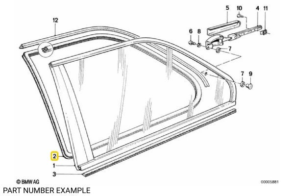 E30 Rear Side Window Seal – 51361904827