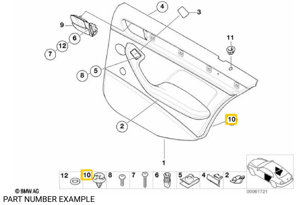 Trim Panel Clip with Seal - 51418224781