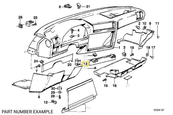 Dashboard / Under Steering Wheel Cover Bracket - 51451906532