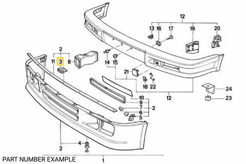 Genuine BMW Clamp for M-Tech Front Bumper for E30 - 51712239711