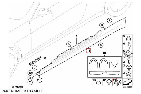 BMW Mtech Outer Kick Panel Clamp - 51717066220