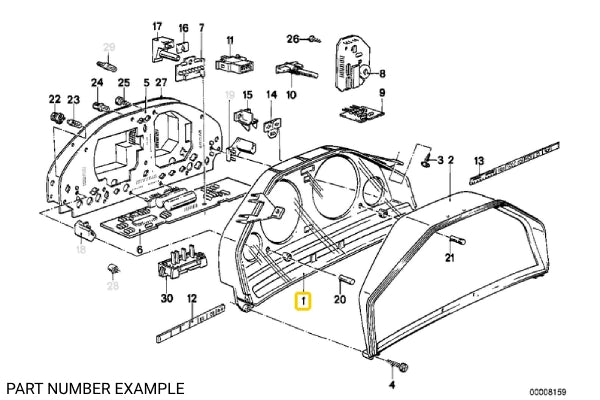 E30 Cluster Dash Replacement Glass - 62111377340