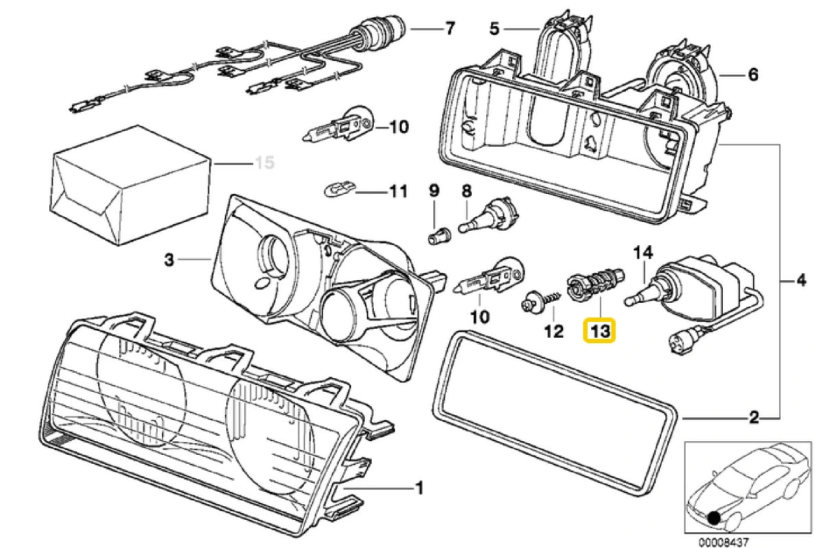 Genuine BMW Headlight Adjustment Screws - 63121387026