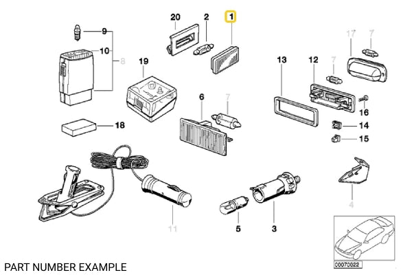 Genuine BMW Interior Dome Light – 63311367353