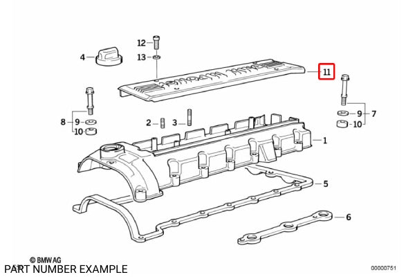 Genuine BMW 'M Power' S50 Cover for Head - 11121318300