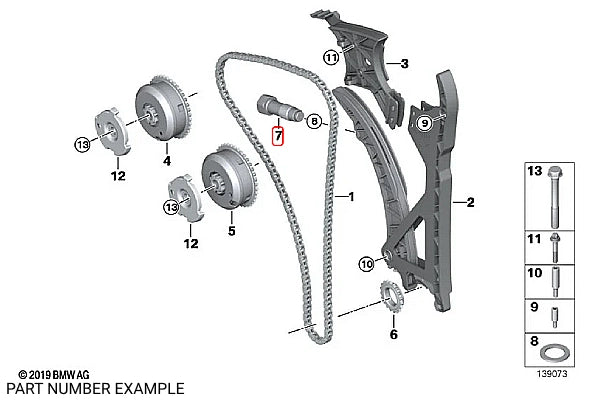 Genuine BMW Chain Tensioner with Gasket Ring for N52 N54 N55 – 11317584723