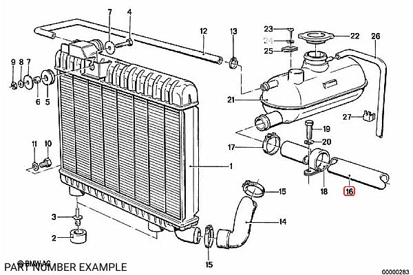 Genuine BMW Expansion Tank Coolant Hose for E21 – 11531286307