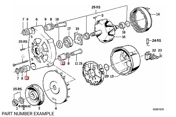 Bush for Alternator Upper / Lower - 12311268447 / 12311268433