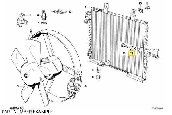 Genuine BMW Radiator / Thermo Fan Rubber Grommet - 17401362128