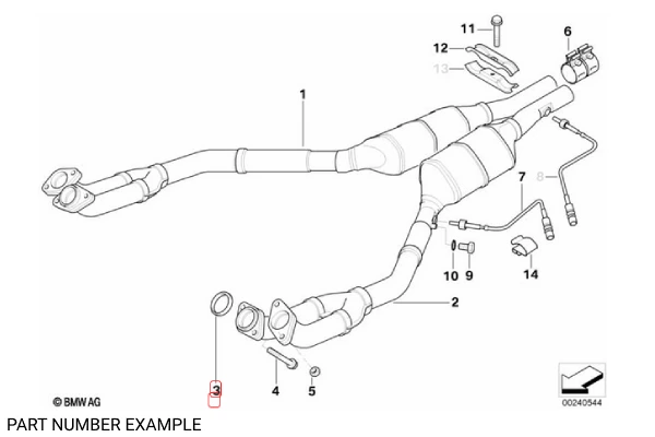 Genuine BMW Exhaust Gasket Ring - 18301728734
