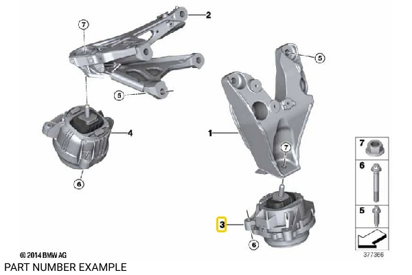 Genuine BMW Engine Mount Left - 22112284817