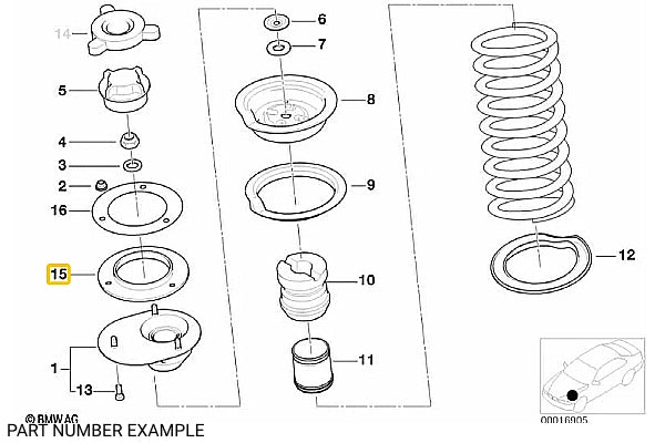 Genuine BMW Front Upper Strut Mount Reinforcement Plate for E36 – 31312489795