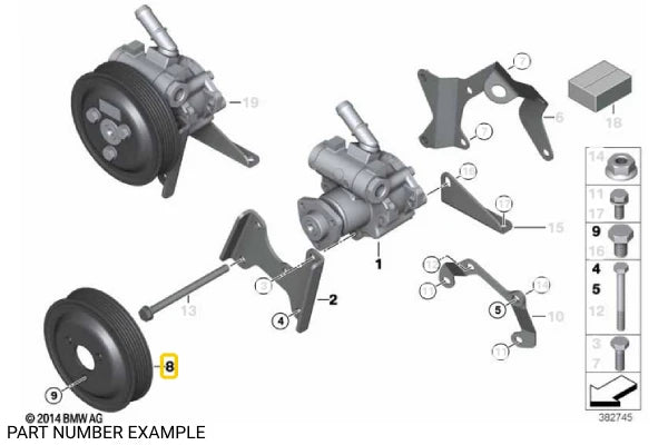 Genuine BMW Power Steering Pump Pulley – 32421740858