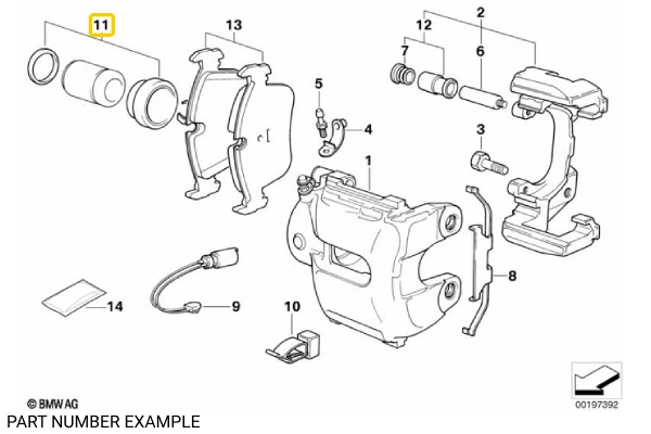 Rear Brake Caliper Seal Kit - 34111153202