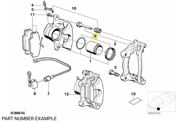 Front Brake Caliper Seal Kit - Girling - 34111154440