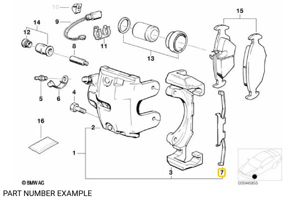 Front Brake Caliper Anti-Rattle Clips - 34111157687