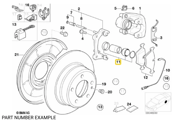 Rear Brake Caliper Seal Kit - 34211158578
