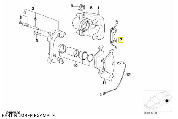 Rear Brake Caliper Anti-Rattle Clips - 34211159963
