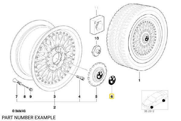 Genuine Emblem 70mm Self Adhesive - 36136758569