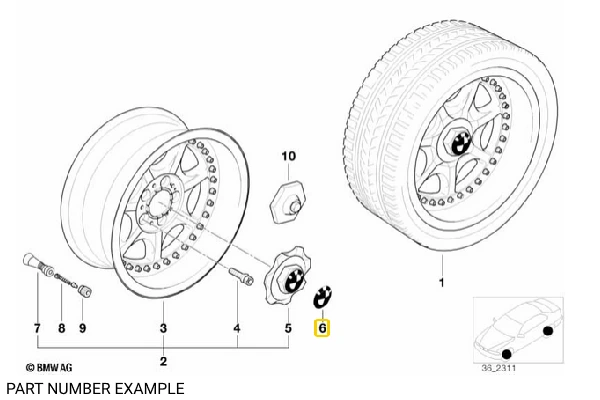 Genuine Emblem 70mm Self Adhesive - 36136758569