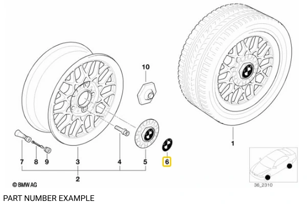 Genuine Emblem 70mm Self Adhesive - 36136758569