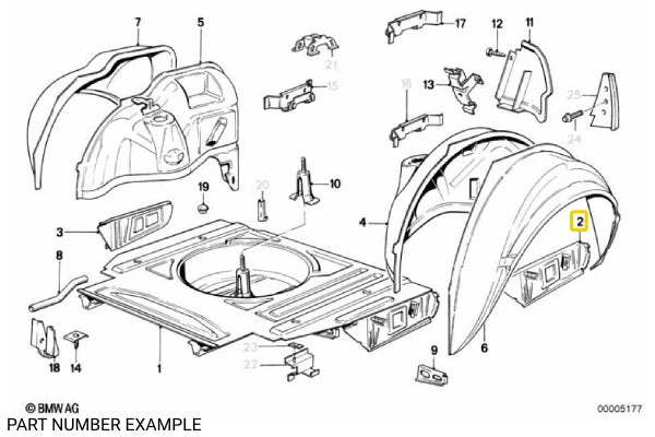 E30 Rear Boot LHS Jackwall Plate '87-'94 Rust Repair