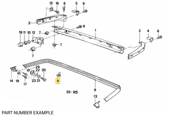 Clamps for Rear Chrome Bumper & Plastic Trim - 51111867927
