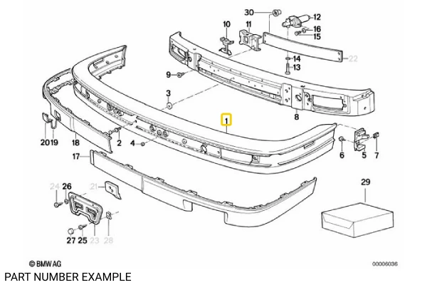 Genuine BMW Front Bumper Replacement for E30 - 51111953646