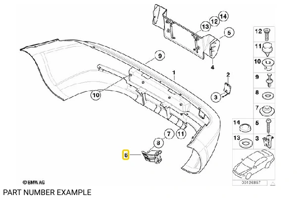 Genuine BMW Rear Bumper Support Right - 51128397522