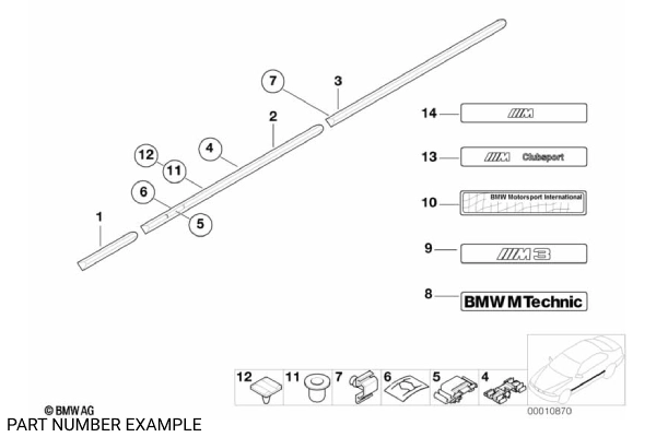Genuine BMW M-tech Door Moulding Clip - 51132251639