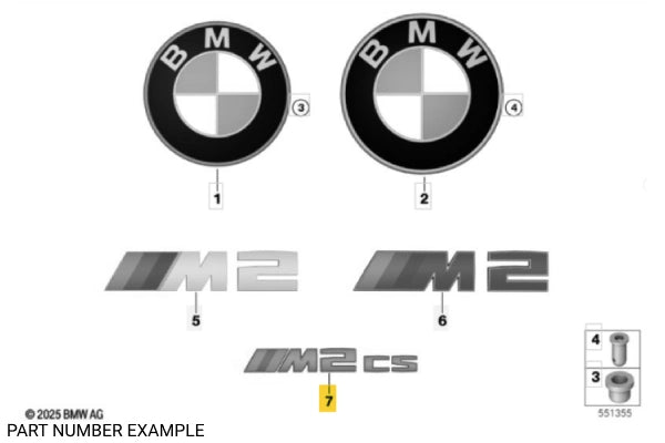Genuine BMW Boot Badge for G87 M2 CS – 51147874079