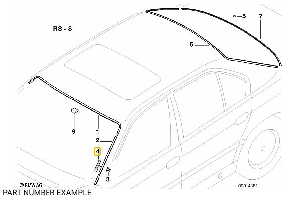 Genuine BMW Clip for Front Windscreen E38 - 51318125892