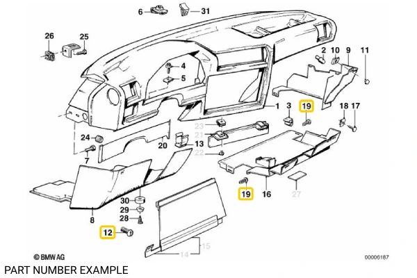 Plastic Screws for Under Steering Wheel Cover - 51451914869
