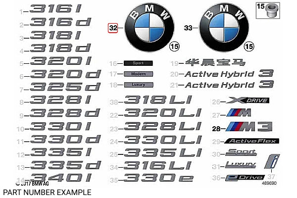 Genuine BMW Emblem 82mm - 51767288752