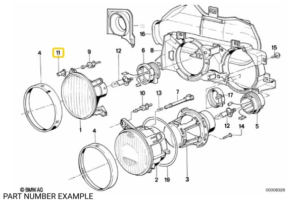 Headlamp Joint Sleeve - 63121386616
